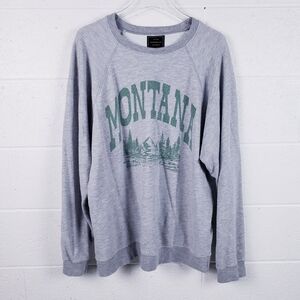 Original Retro Brand Montana‎ Graphic Sweatshirt Vintage Gray Distressed XL